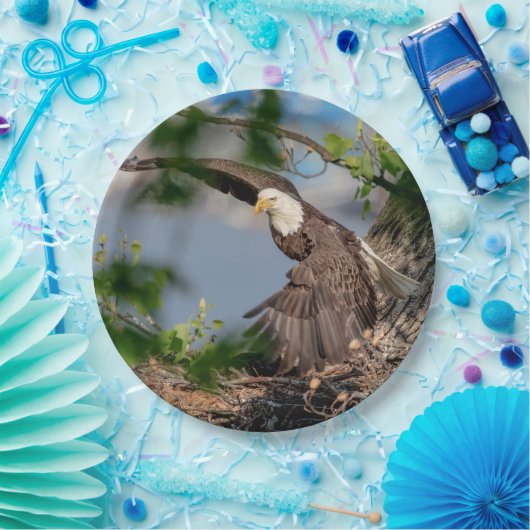 Bald Eagle verlaat het nest Papieren Bordje (Feest)