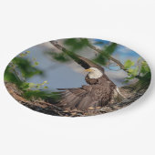 Bald Eagle verlaat het nest Papieren Bordje (Gekanteld)
