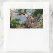 Bald Eagle verlaat het nest Rechthoekige Sticker (Tas)