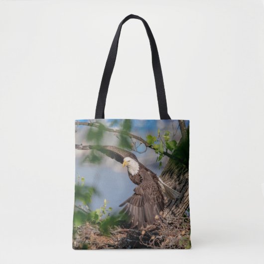 Bald Eagle verlaat het nest Tote Bag (Voorkant)