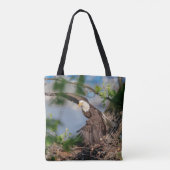 Bald Eagle verlaat het nest Tote Bag (Achterkant)