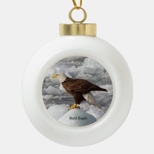 Bald Eagle-versiering Keramische Bal Ornament (Voorkant)