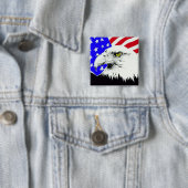 Bald eagle vierkante button 5,1 cm (In situ)