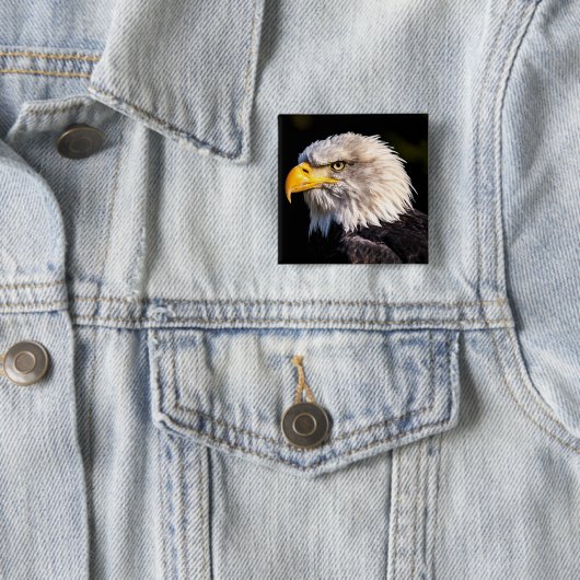 Bald Eagle Vierkante Button 5,1 Cm (In situ)