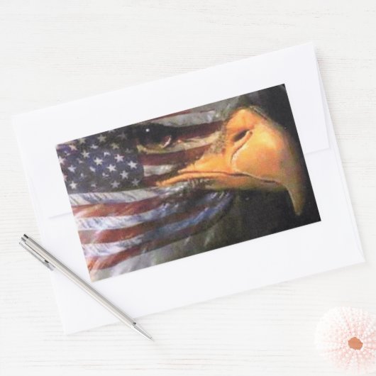 Bald Eagle - Vlag VS Rechthoekige Sticker (Envelop)