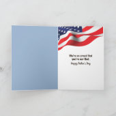 Bald Eagle vliegen met een vlag papa Kaart (Binnen)