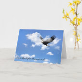 Bald Eagle vliegt in wolken Kaart (Gele Bloem)