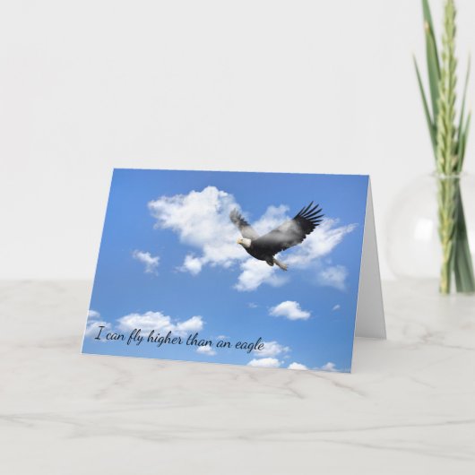 Bald Eagle vliegt in wolken Kaart (Voorkant)