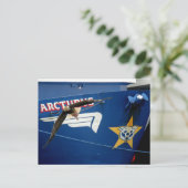 Bald Eagle vliegt voorbij het F/V-noordpoolgebied Briefkaart (Staand voorkant)