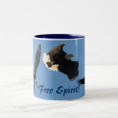 Bald Eagle Vlucht Collectie II Tweekleurige Koffiemok (Center)