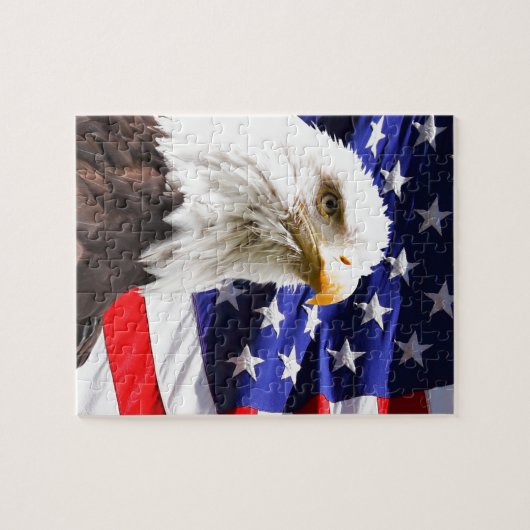 Bald Eagle voor American Flg Legpuzzel (Horizontaal)