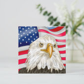 Bald Eagle voor de Amerikaanse vlag Patriottische  (Staand voorkant)