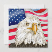 Bald Eagle voor de Amerikaanse vlag Patriottische  (Voorkant)