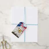 Bald Eagle voor de Amerikaanse vlag Patriottische Cadeaulabel (Met Touw)