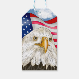 Bald Eagle voor de Amerikaanse vlag Patriottische  Cadeaulabel