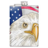 Bald Eagle voor de Amerikaanse vlag Patriottische  Heupfles (Voorkant)