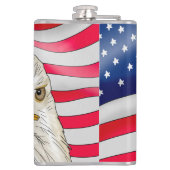 Bald Eagle voor de Amerikaanse vlag Patriottische  Heupfles (Achterkant)