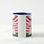 Bald Eagle voor de Amerikaanse vlag Patriottische Mok (Midden)