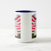 Bald Eagle voor de Amerikaanse vlag Patriottische  Mok (Midden)