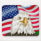 Bald Eagle voor de Amerikaanse vlag Patriottische Muismat (Voorkant)