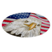 Bald Eagle voor de Amerikaanse vlag Patriottische Snijplank (Hoek)