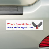 Bald Eagle, waar grootte telt!, www.reducegov.com Bumpersticker (Op auto)