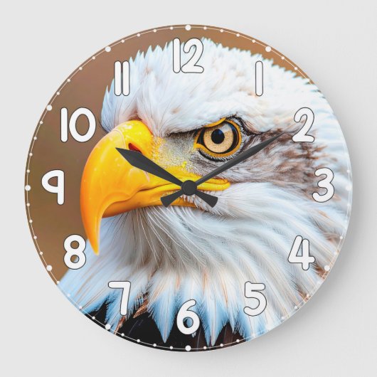 Bald Eagle Wall Clock – American Eagle Wildlife Na Grote Klok (Voorkant)