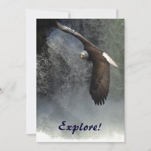 Bald Eagle & Waterfall Invitation Kaarten (Voorkant)