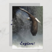 Bald Eagle & Waterfall Invitation Kaarten (Voorkant / Achterkant)