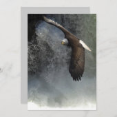 Bald Eagle & Waterfall Invitation Kaarten (Voorkant / Achterkant)