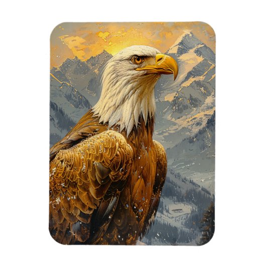 Bald Eagle Waterverf Bergen Flexibel Magneet (Verticaal)