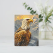 Bald Eagle Waterverf Mountains Briefkaart (Staand voorkant)