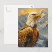 Bald Eagle Waterverf Mountains Briefkaart (Voorkant / Achterkant)