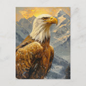 Bald Eagle Waterverf Mountains Briefkaart (Voorkant)