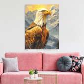 Bald Eagle Waterverf Mountains Canvas Afdruk (Insitu (Woonkamer))