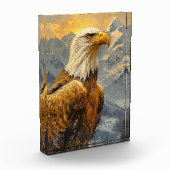 Bald Eagle Waterverf Mountains Fotoblokken (Links)