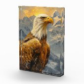 Bald Eagle Waterverf Mountains Fotoblokken (Rechts)