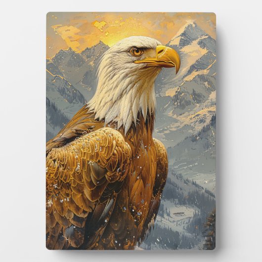 Bald Eagle Waterverf Mountains Fotoplaat (voorkant)