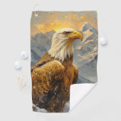 Bald Eagle Waterverf Mountains Golfhanddoek (Insitu)