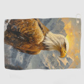 Bald Eagle Waterverf Mountains Golfhanddoek (Horizontaal)