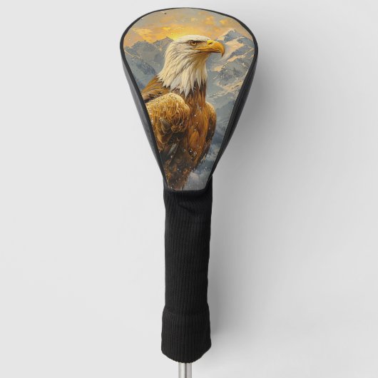 Bald Eagle Waterverf Mountains Golfheadcover (Voorkant)