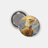 Bald Eagle Waterverf Mountains Magneet (Voorkant / Achterkant)