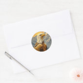 Bald Eagle Waterverf Mountains Ronde Sticker (Envelop)