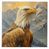 Bald Eagle Waterverf Mountains Tegeltje (Voorkant)