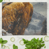 Bald Eagle Waterverf Mountains Theedoek (Gevouwen)