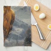 Bald Eagle Waterverf Mountains Theedoek (Quarter Fold)