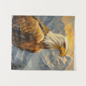 Bald Eagle Waterverf Mountains Wandkleed (Voorkant (horizontaal))