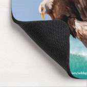 Bald Eagle, Waves & Lighthouse Mousepad Muismat (Hoek)