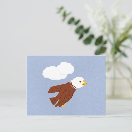 Bald Eagle Whimsical Cartoon Art Briefkaart (Staand voorkant)