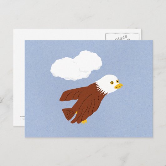 Bald Eagle Whimsical Cartoon Art Briefkaart (Voorkant / Achterkant)